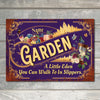 PERSONALISED Garden Sign Metal Outdoor Wall Door Fence Decor Accessory Plaque Gold Yellow Blue Green Purple Red Rustic Effect 0122