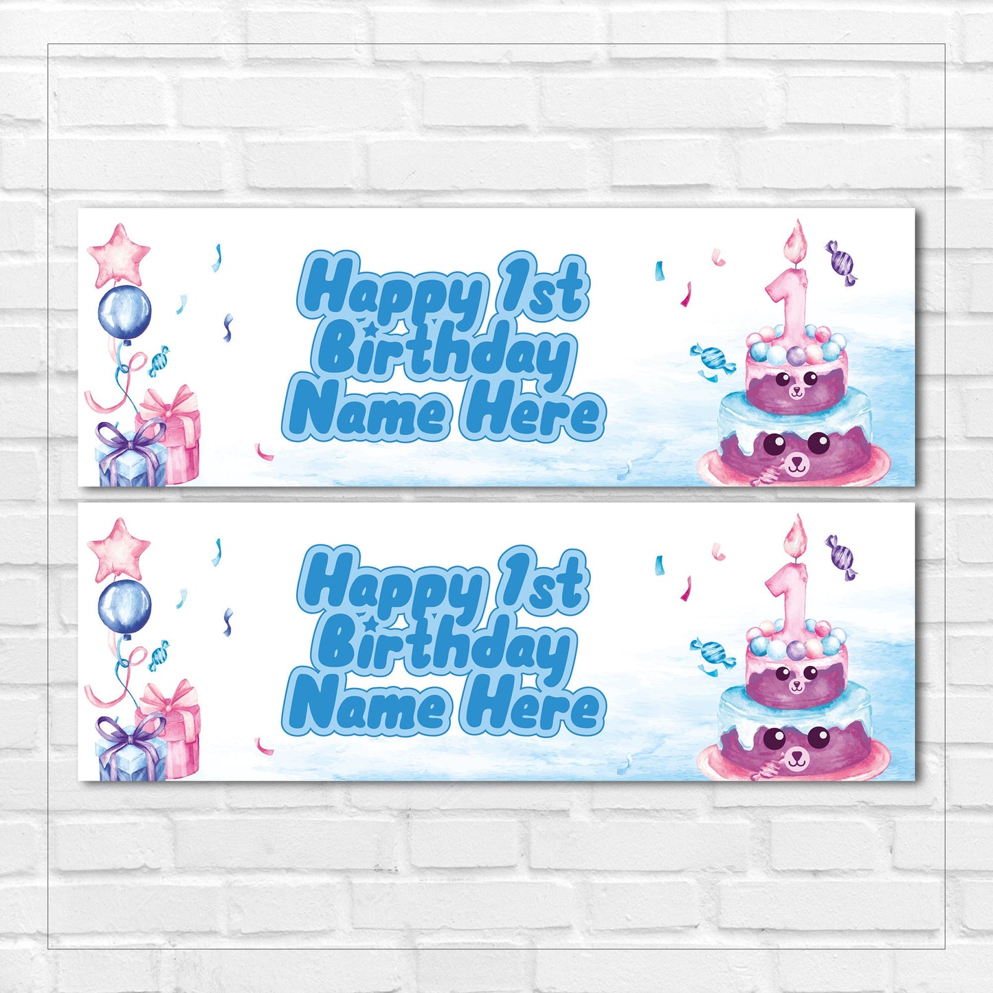 Set of 2 Personalised Birthday Banners - 16th 18th 21st 30th 40th 50th Birthday Party - Celebration - Occasion BBAN-0474