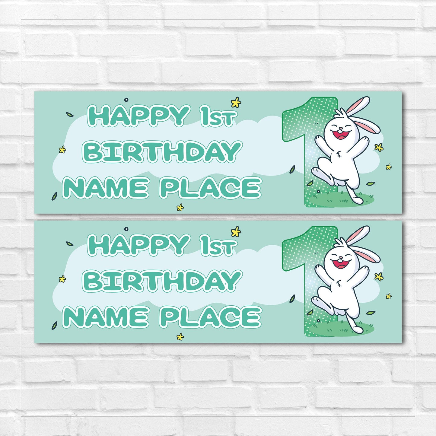 Set of 2 Personalised Birthday Banners - 16th 18th 21st 30th 40th 50th Birthday Party - Celebration - Occasion BBAN-0475