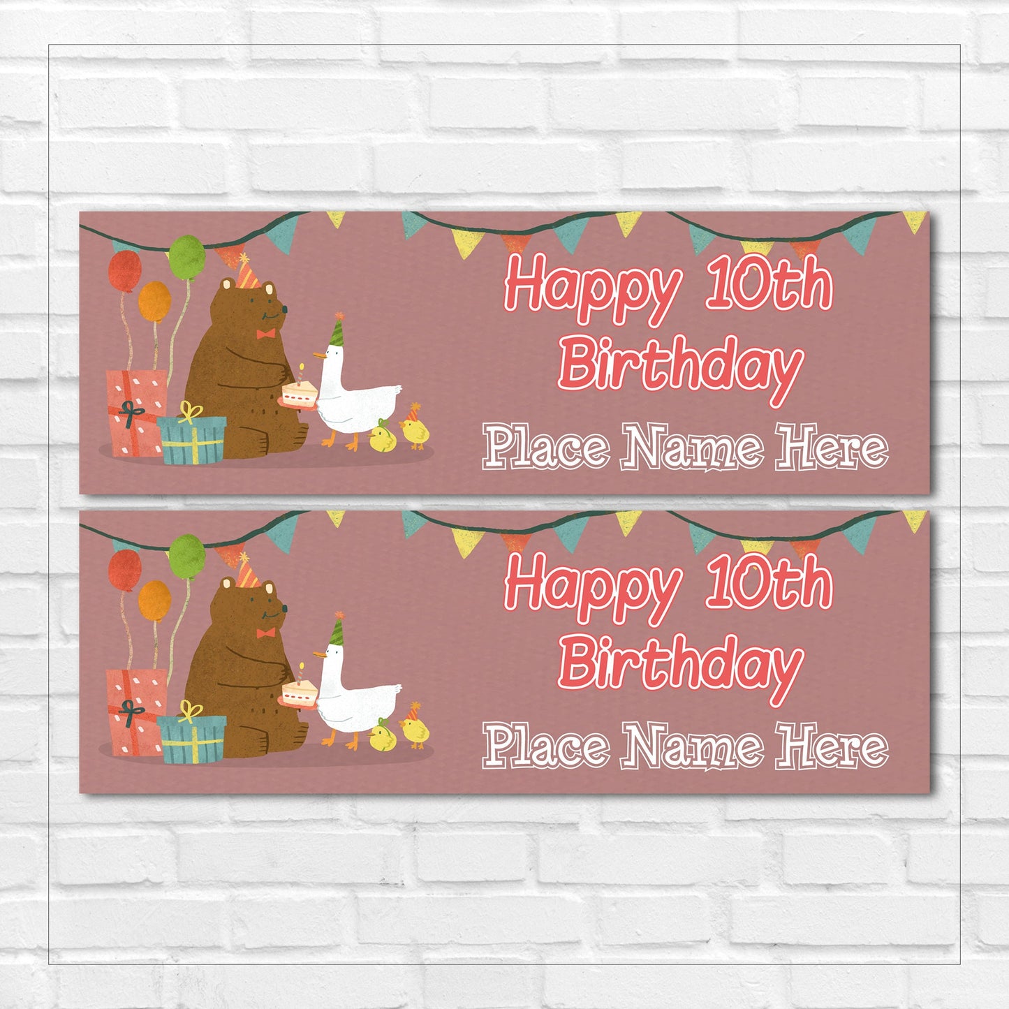 Set of 2 Personalised Birthday Banners - 16th 18th 21st 30th 40th 50th Birthday Party - Celebration - Occasion BBAN-0479