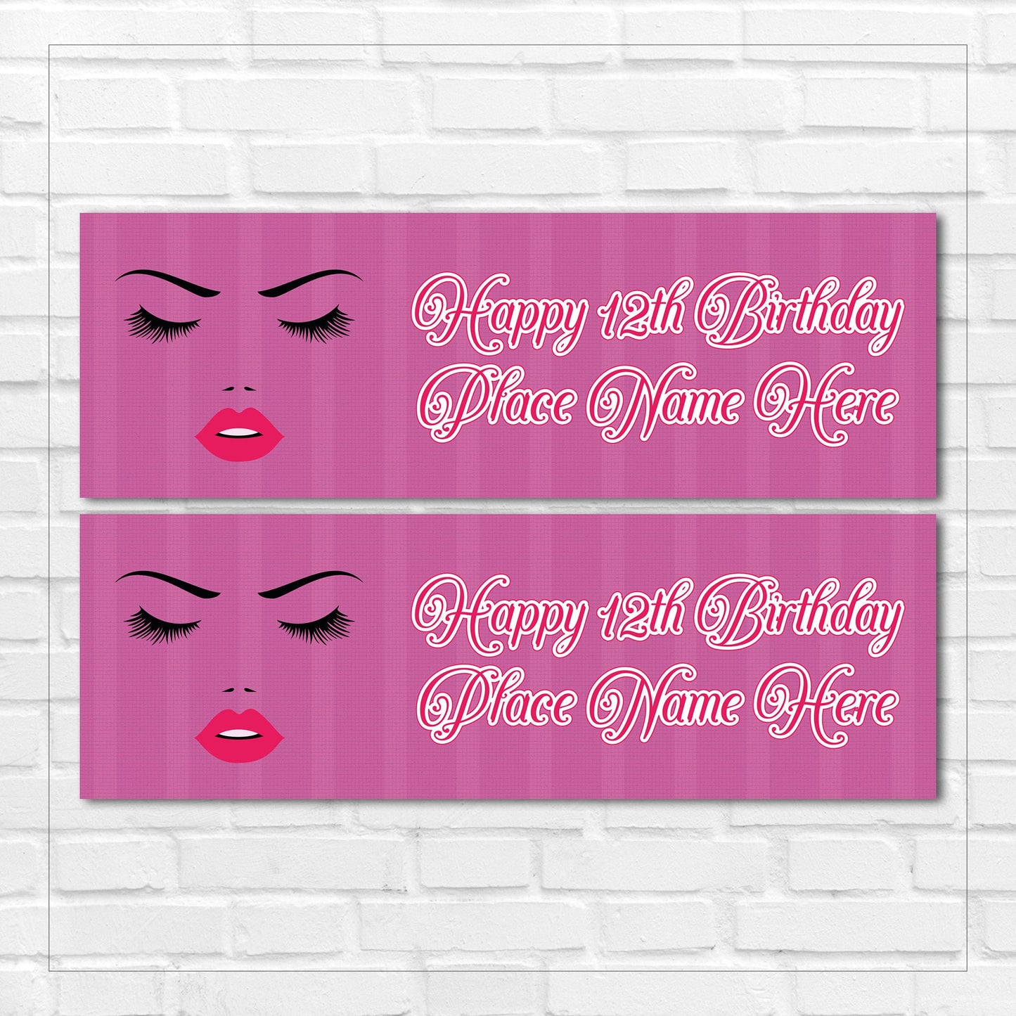 Set of 2 Personalised Birthday Banners - 16th 18th 21st 30th 40th 50th Birthday Party - Celebration - Occasion BBAN-0482