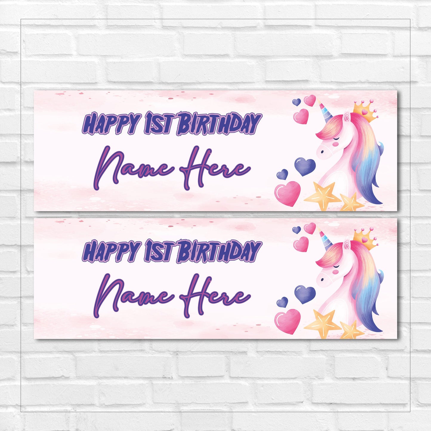 Set of 2 Personalised Birthday Banners - 16th 18th 21st 30th 40th 50th Birthday Party - Celebration - Occasion BBAN-0473