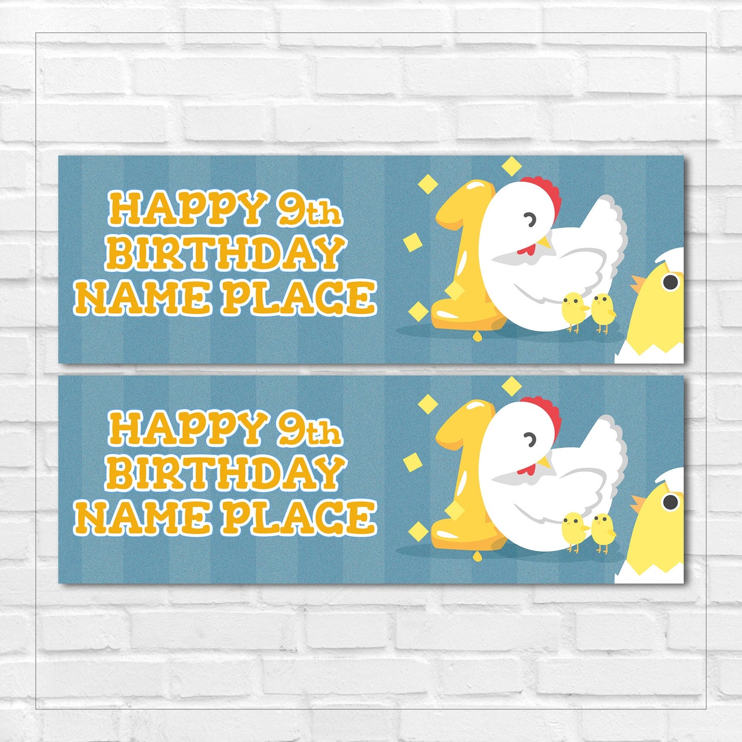 Set of 2 Personalised Birthday Banners - 16th 18th 21st 30th 40th 50th Birthday Party - Celebration - Occasion BBAN-0476