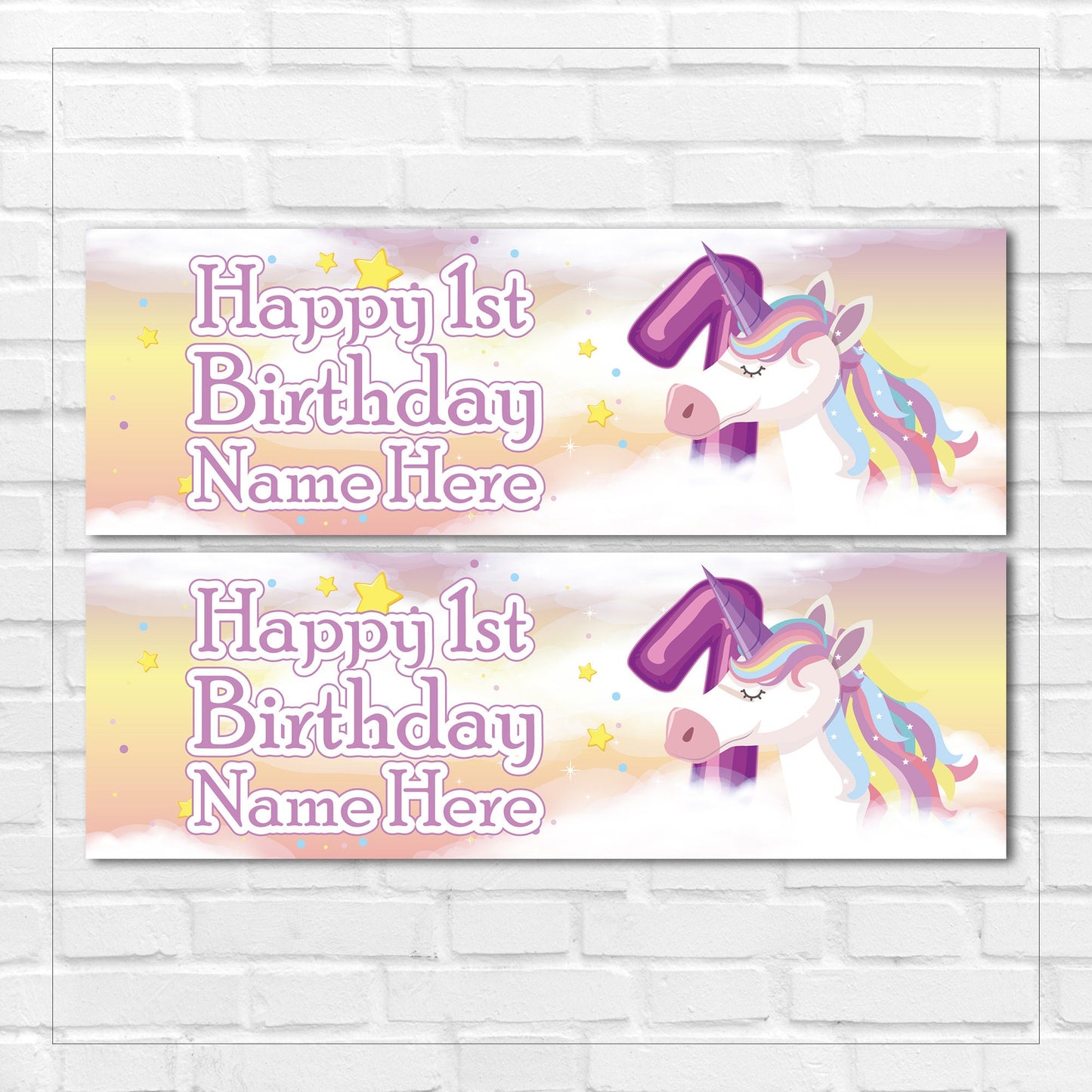 Set of 2 Personalised Birthday Banners - 16th 18th 21st 30th 40th 50th Birthday Party - Celebration - Occasion BBAN-0477
