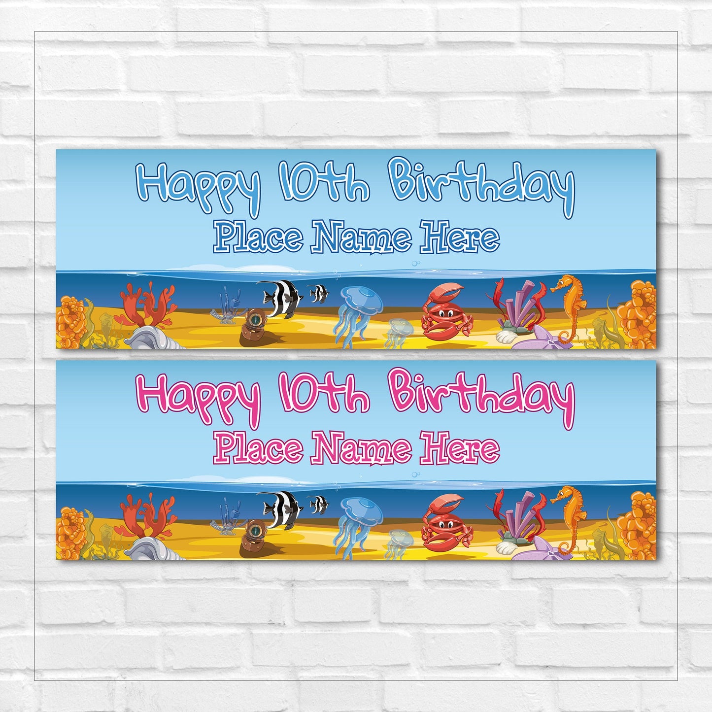 Set of 2 Personalised Birthday Banners - 16th 18th 21st 30th 40th 50th Birthday Party - Celebration - Occasion BBAN-0478