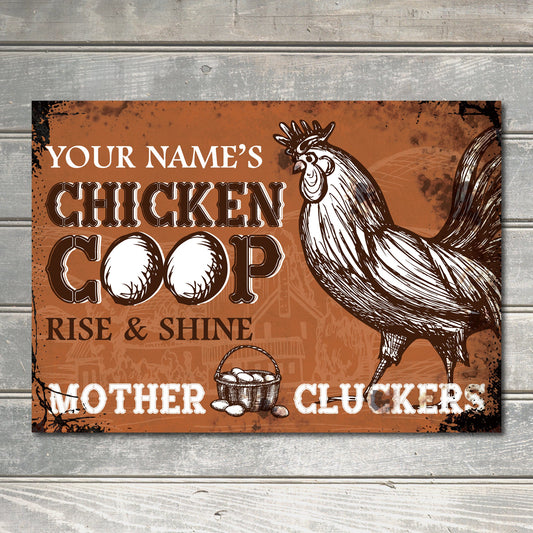 PERSONALISED Chicken Coop Fresh Eggs Funny Metal Plaque Humourous Joke Custom Farm Sign Wall Door Décor 0469-B