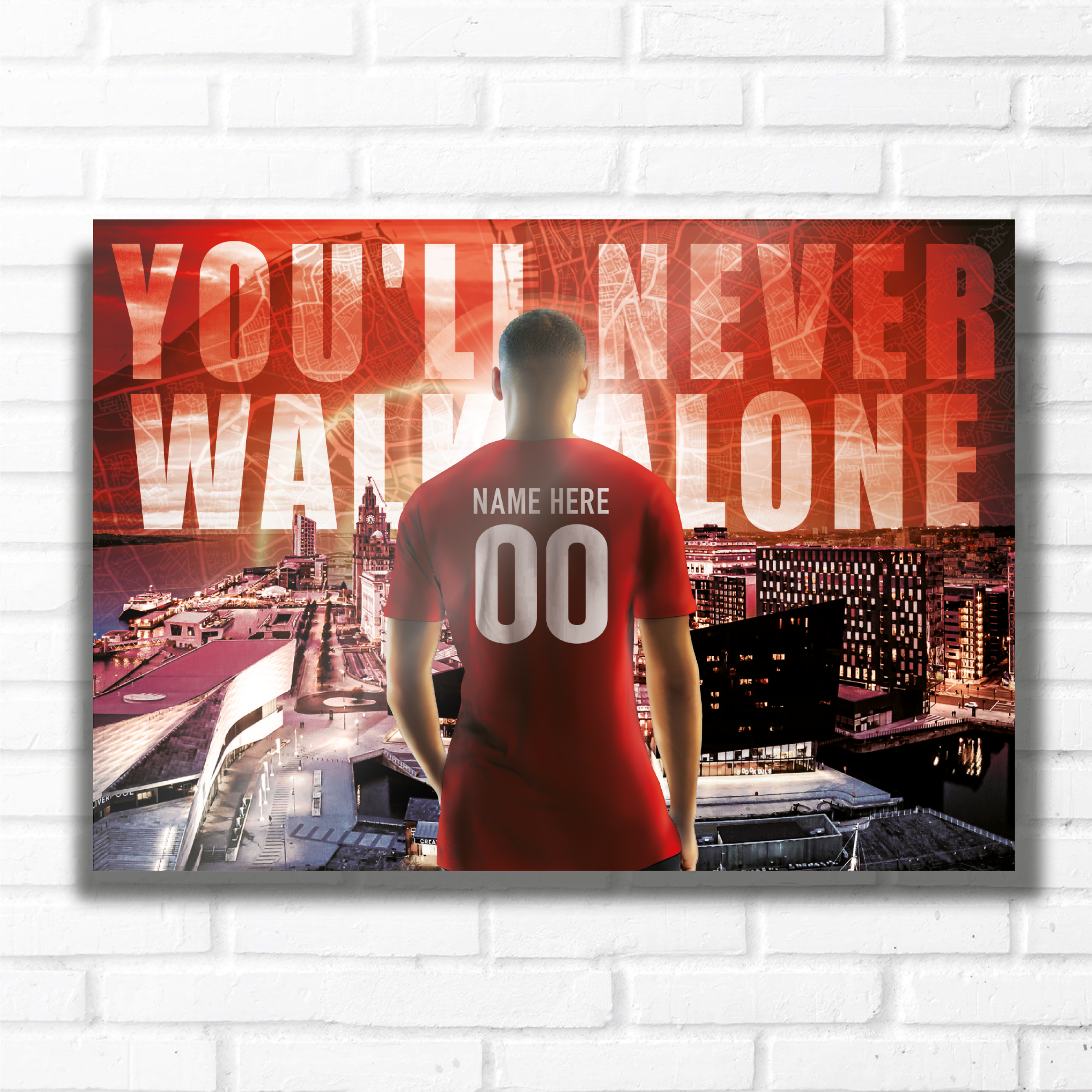 PERSONALISED FOOTBALL TEAM LIVERPOOL Reds Name and Number Metal Plaque Sign Studio Man-Cave Bedroom Wall Art Decor